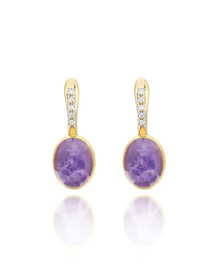 Orecchini Donna Nanis Oro Giallo 18 KT Diamanti con lepidolite e madreperla OS2-609
