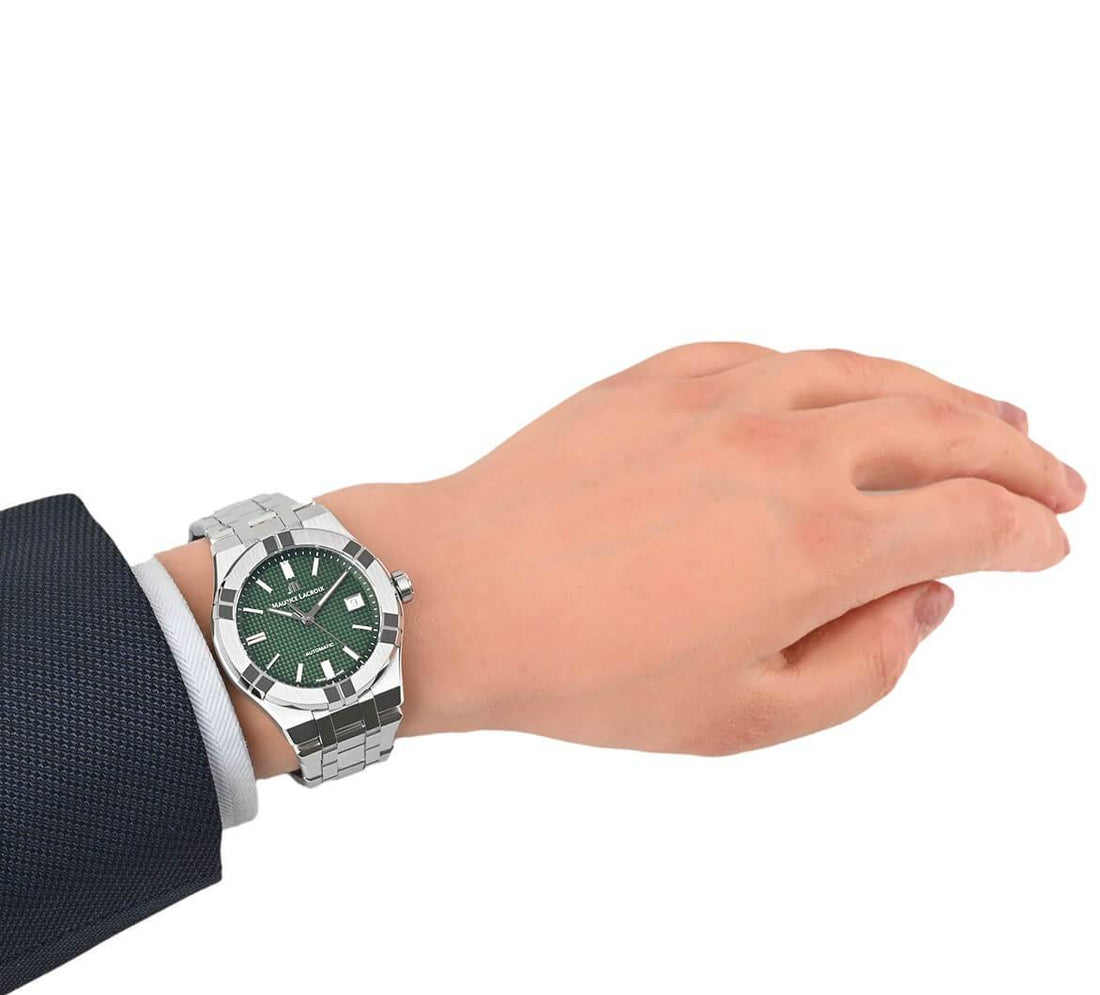 Orologio Uomo Maurice Lacroix Aikon Data Automatico Verde AI6007-SS002-630-1