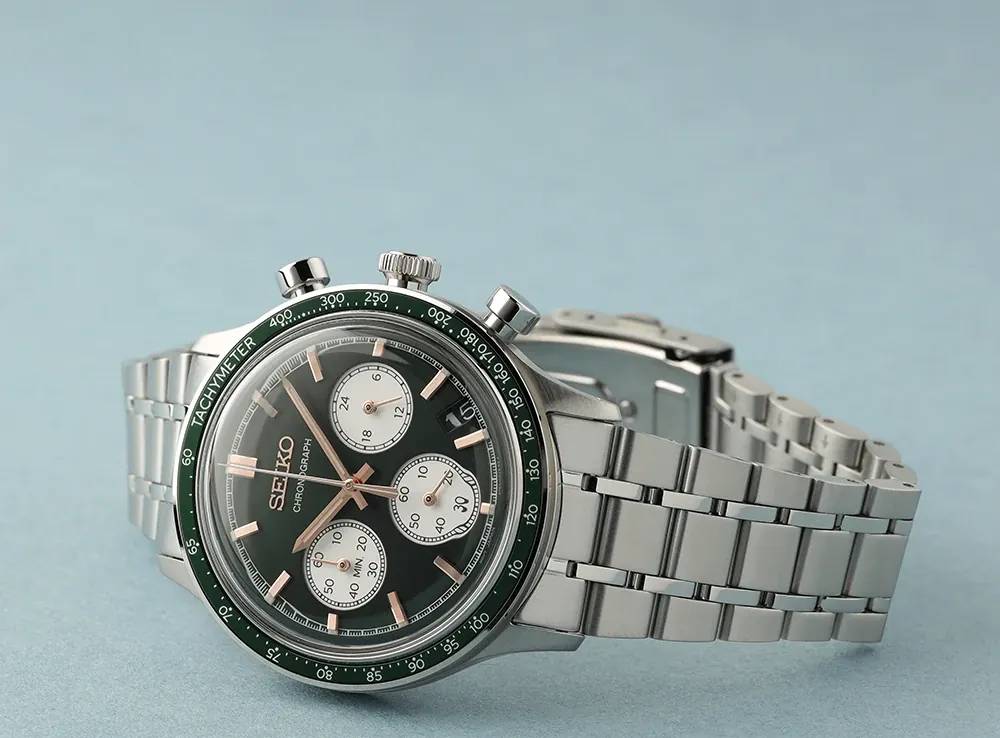 Orologio Uomo Seiko Sport Acciaio Cronografo Verde Data SSB481P1