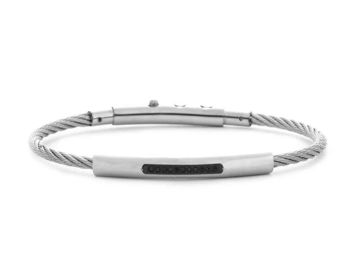Bracciale Uomo Acciaio Rigido Zirconi Neri 4US Cesare Paciotti 4UBR7858