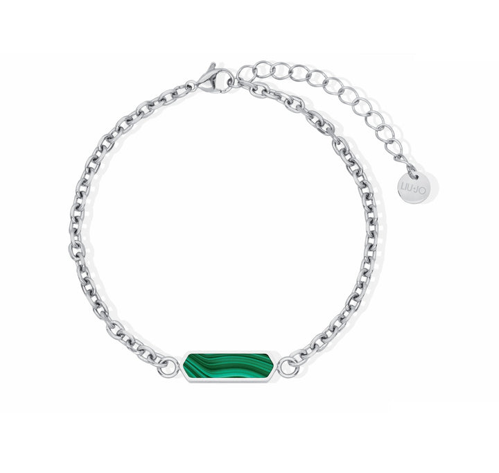 Bracciale Uomo Liu Jo Acciaio con targhetta Malachite MLJ601