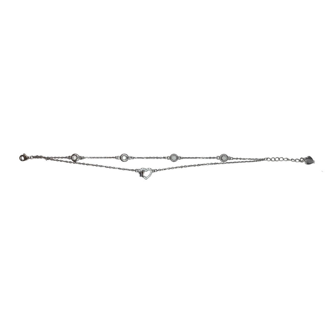 Bracciale Donna Re Mida Argento Multifilo Cuore Zirconi BR-Djv-7