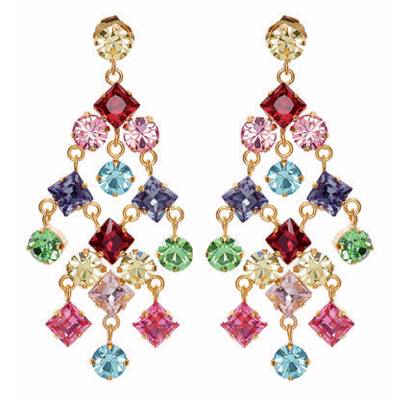 Orecchini Pendenti Donna Ottaviani Cristalli Multicolor Placcato Oro 5007750