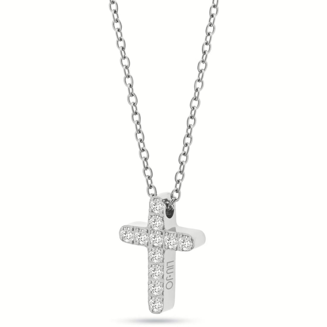 Collana Donna Liu Jo Acciaio Lucido Croce Zirconi Bianchi LJ2707