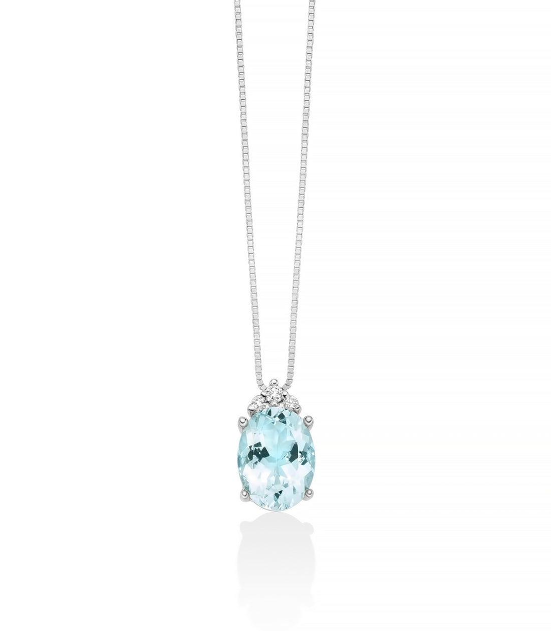 Collana Donna Miluna Acquamarina Ovale e Diamanti CLD4725