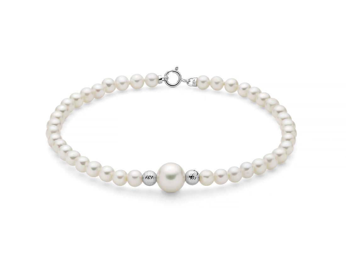 Bracciale Donna Miluna Perle Con 2 Inserti In Oro Bianco  PBR3714