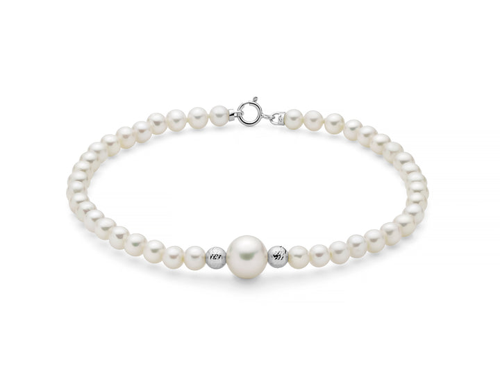Bracciale Donna Miluna Perle Con 2 Inserti In Oro Bianco  PBR3714