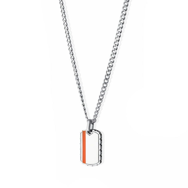 Collana Uomo Liu Jo Acciaio con targhetta rettangolare MLJ582