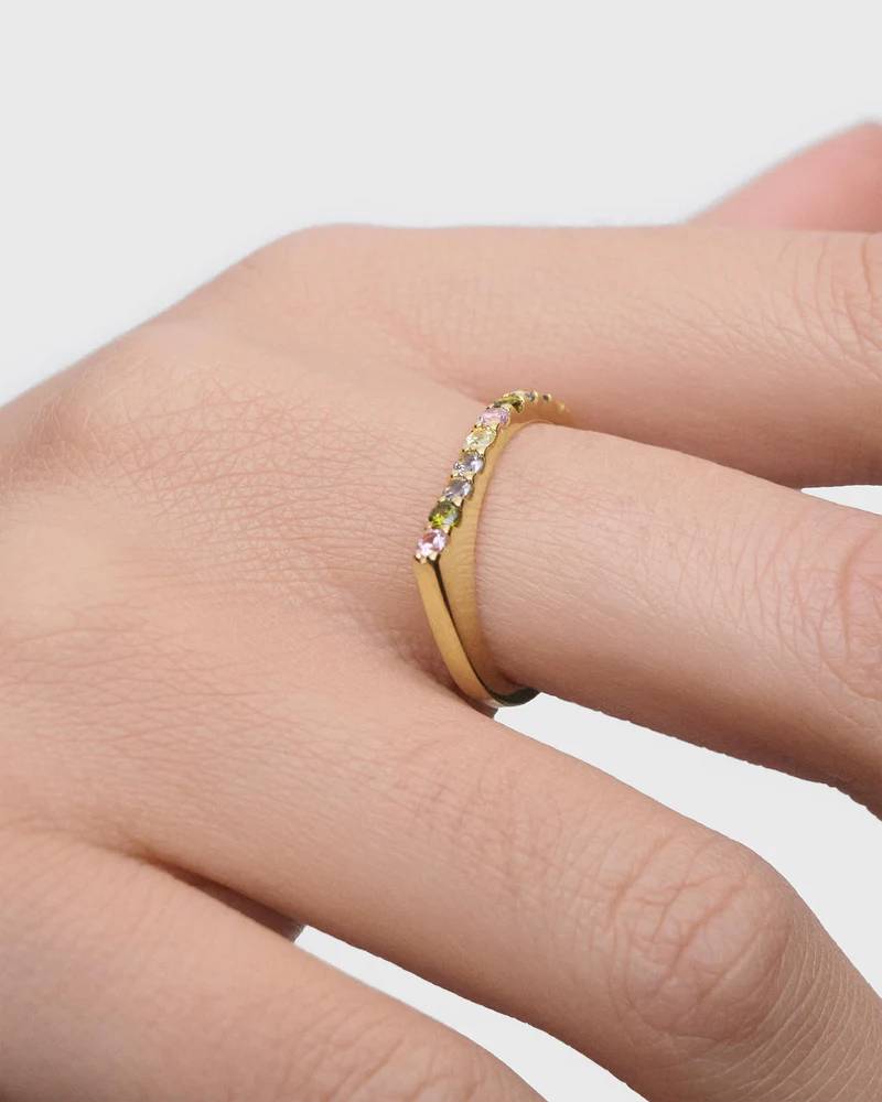 Anello Donna PDPaola Argento 925 Veretta Zirconi colorati AN01-E89-14