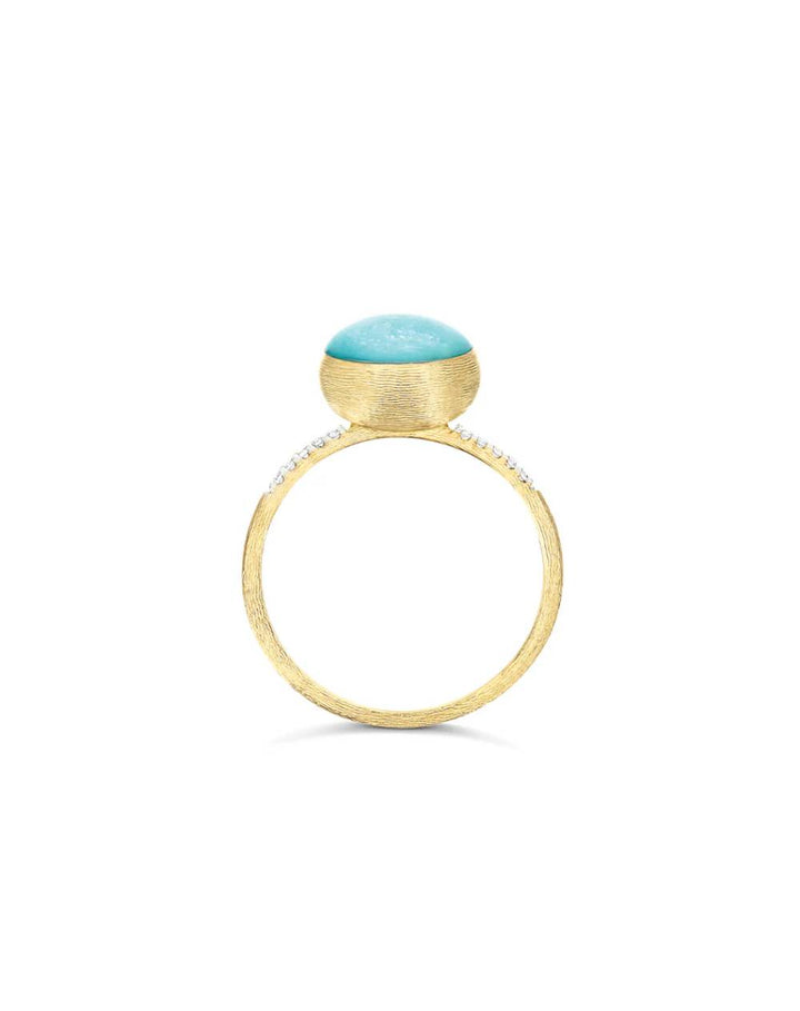 Anello Donna Nanis Oro Giallo 18 KT Diamanti e Pepita amazonite  AS1-609