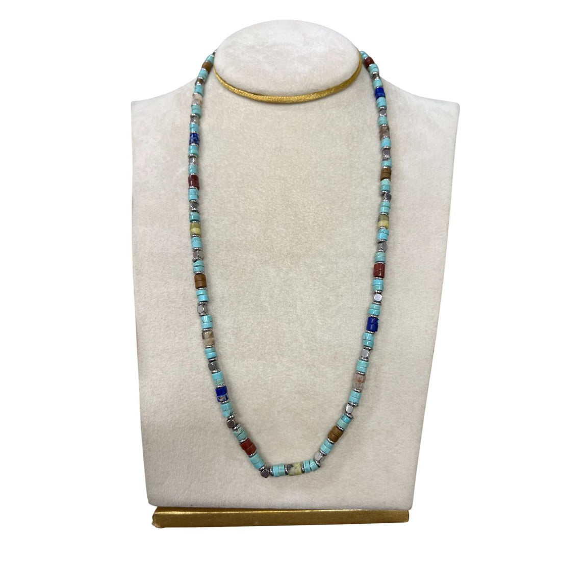 Collana Uomo Re Mida Pietre Multicolore Verde Acqua