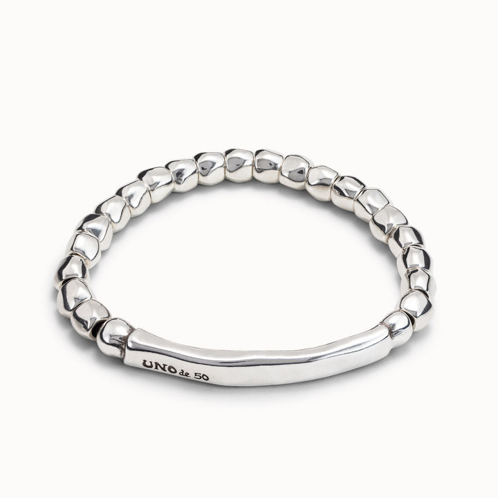 Bracciale Donna Uno De 50 Elastico Semirigido Biglie Lucide PUL18844MTL000L