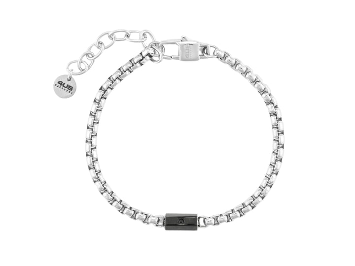 Bracciale 4US Cesare Paciotti Uomo Acciaio Inserto in pvd nero 4UBR7016