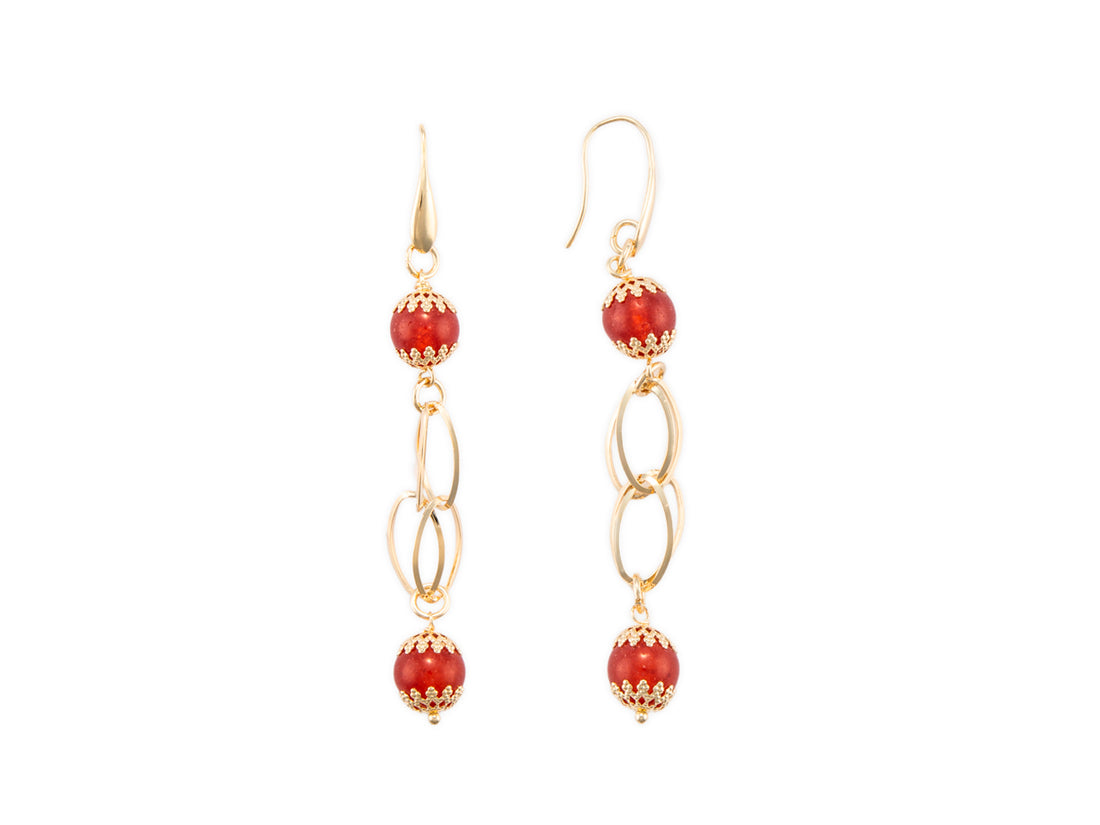 Orecchini Donna 4US Cesare Paciotti Acciaio pendenti con giada giadite 4UOR7231W