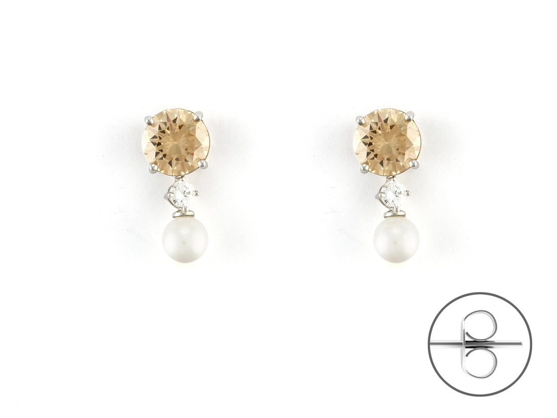 Orecchini  Donna Argento 925 4US Cesare Paciotti perla e zirconi 4UOR6577W