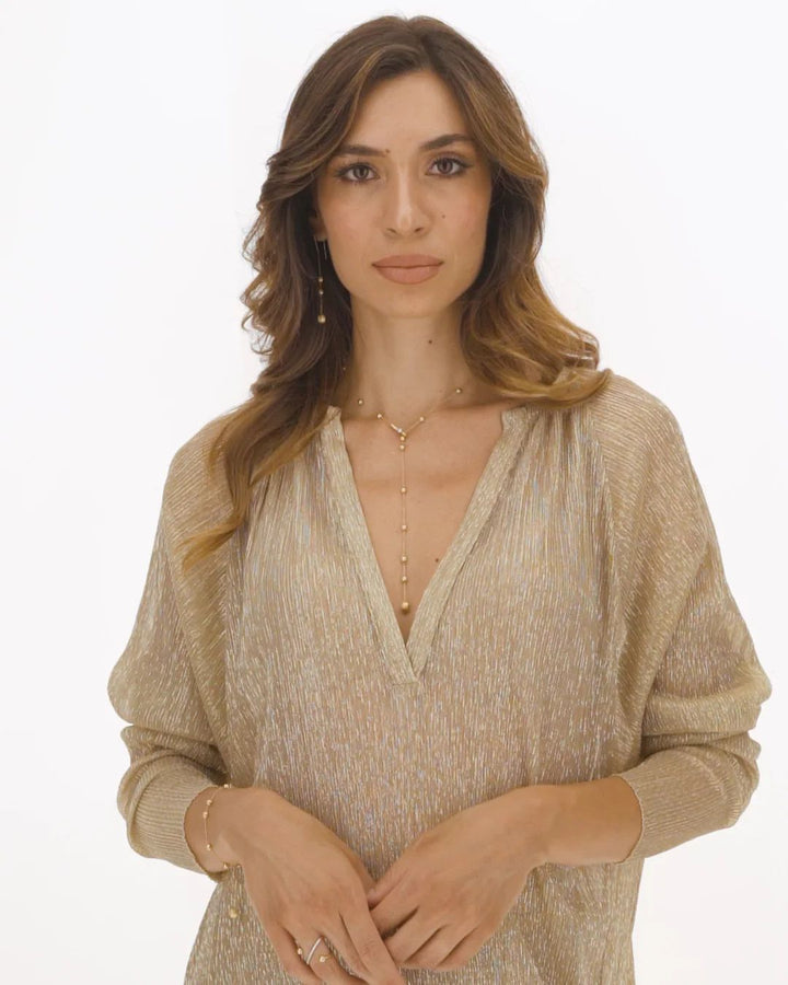 Collana Donna Nanis Oro Giallo 18 KT Pendente Diamanti Boules Satinata CS10-583