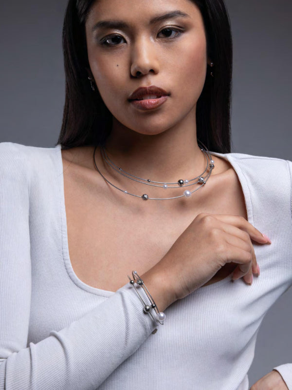 Bracciale Donna 4US Cesare Paciotti Acciaio Perle Biglie 4UBR8159W