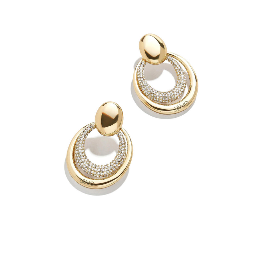 Orecchini Donna Liu Jo Acciaio Cerchio Zirconi Bianchi LJ2681