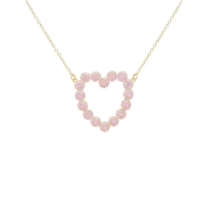 Collana Donna Laura P. Argento Dorato 925 Cuore Zircone Rosa CL0067GRS