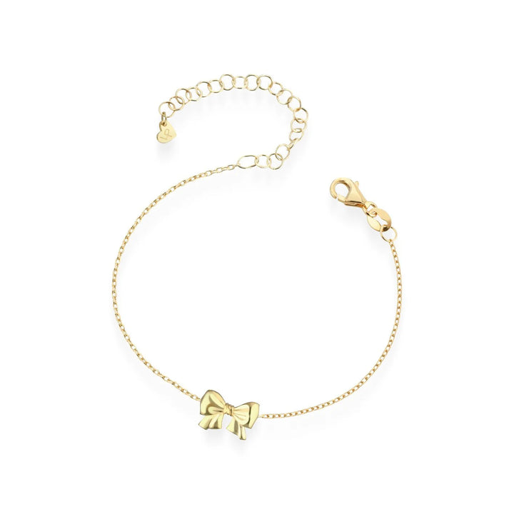 Bracciale Donna Bambina Laura P. Argento Dorato 925 Fiocco Lucido BR0232G