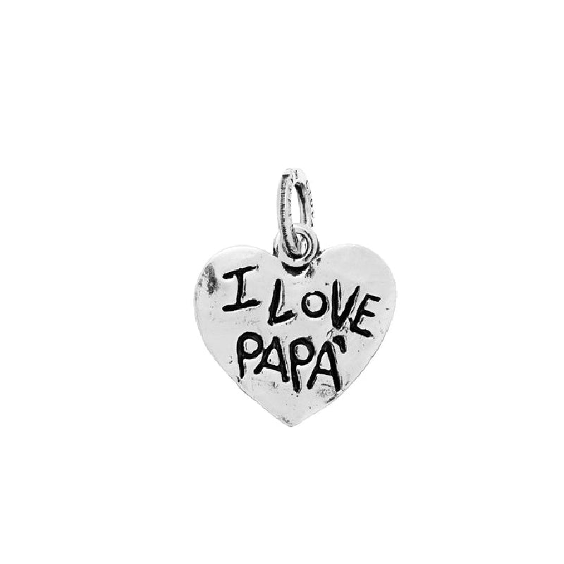Charm Uomo Giovanni Raspini Argento 925 Cuore I Love Papà  Realizzato A Mano 08631