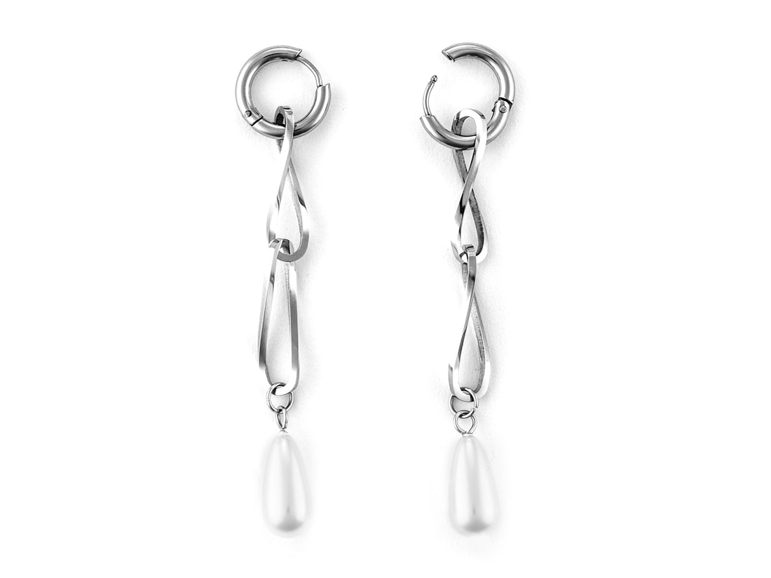 Orecchini Donna 4US Cesare Paciotti Acciaio Catena Perle 4UOR6469W