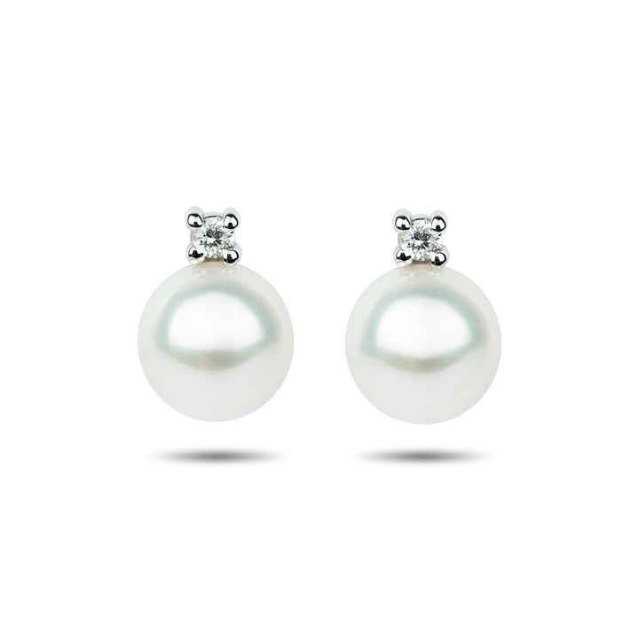 Orecchini Donna Mikiko Oro 18 Kt Perla 5-5,5 mm con diamante 0,03 MO1503O4FABI050L