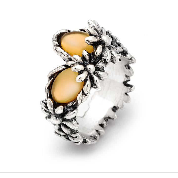 Anello Donna Giovanni Raspini Argento 925 Daisy Margherita Pietra Gialla 11739/16