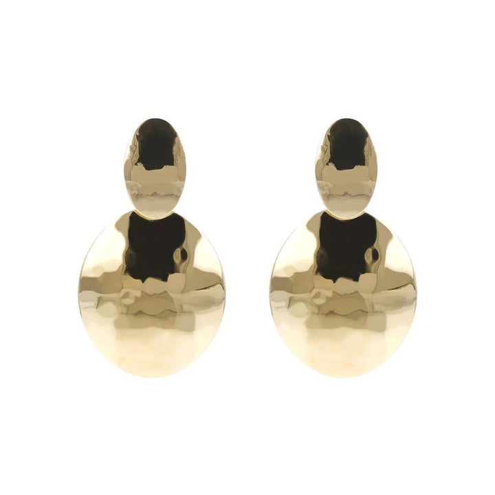 Orecchini Donna Etrusca Gioielli Pendenti Dischi Martellati WSET00323.YG