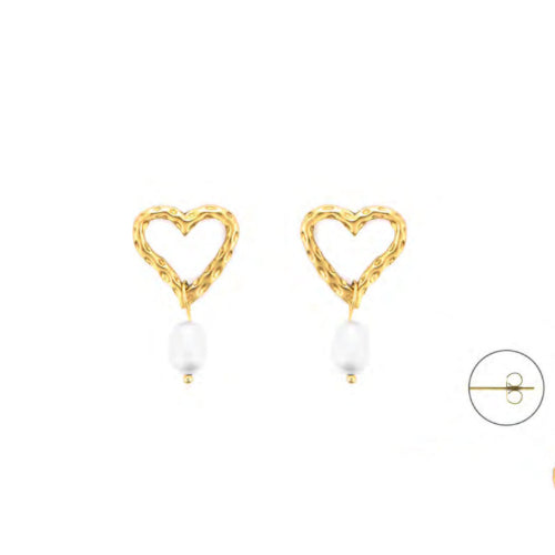 Orecchini Donna 4US Cesare Paciotti Acciaio Perle Cuori 4UOR8170W