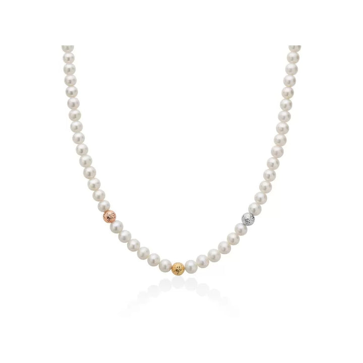 Collana Donna Girocollo Perle Miluna 5,5-6 mm Biglie Oro Bianco, Giallo e rosa  PCL5631V
