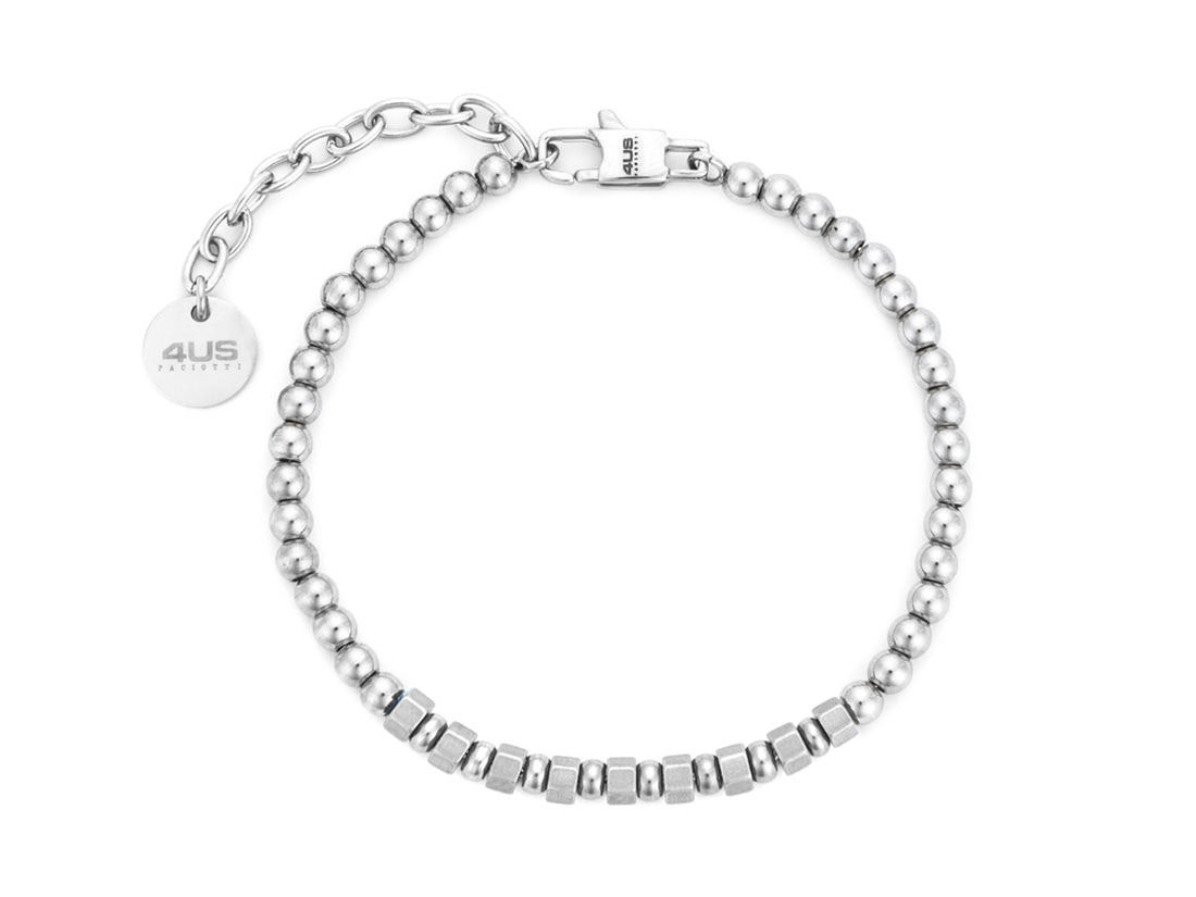 Bracciale Uomo 4US Cesare Paciotti Acciaio con Biglie rotonde ed esagonali  4UBR7813