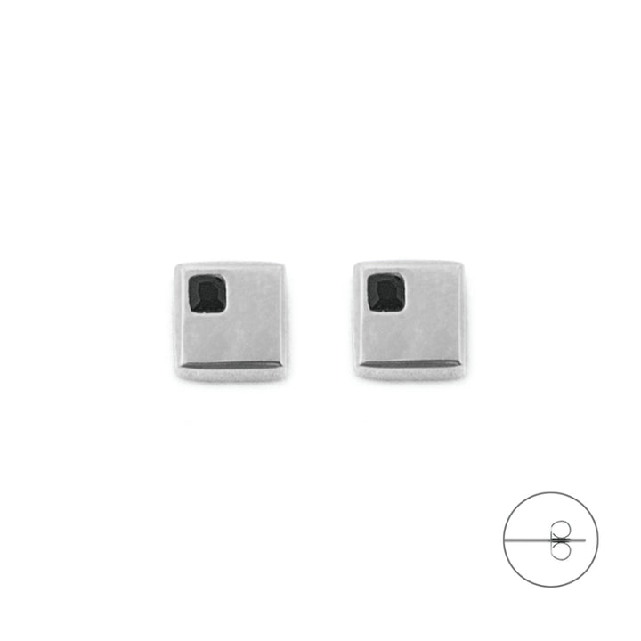 Orecchini Uomo 4US Cesare Paciotti Acciaio Quadrato Nero 4UOR7589