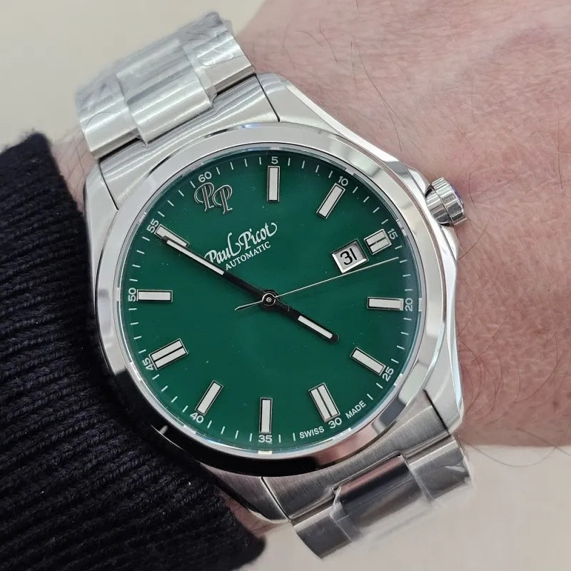Orologio Uomo Paul Picot Elegant Automatico Verde Acciaio 9253