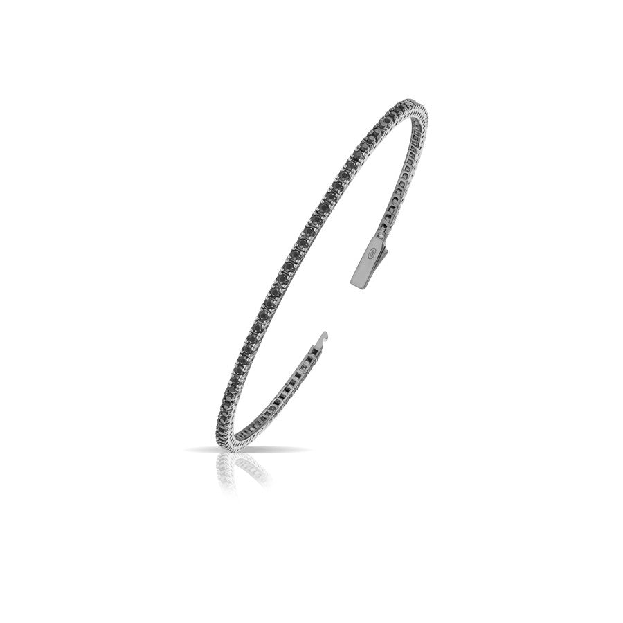 Bracciale Tennis Uomo Zirconi Neri  Arkano Argento Brunito TN01NN/2