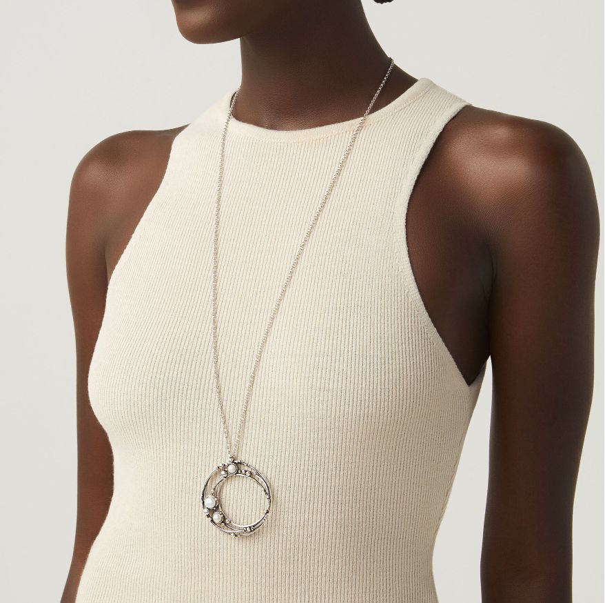 Collana Donna Giovanni Raspini Argento 925 Ciondolo Astra Cerchio Perle 11032