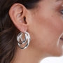 Orecchini Donna Unoaerre 1AR Bronzo Argentato Liscio Tre Cerchi Intrecciati 512225