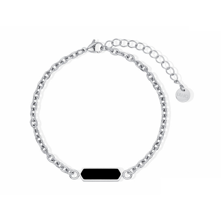 Bracciale Uomo Liu Jo Acciaio con targhetta onice MLJ595