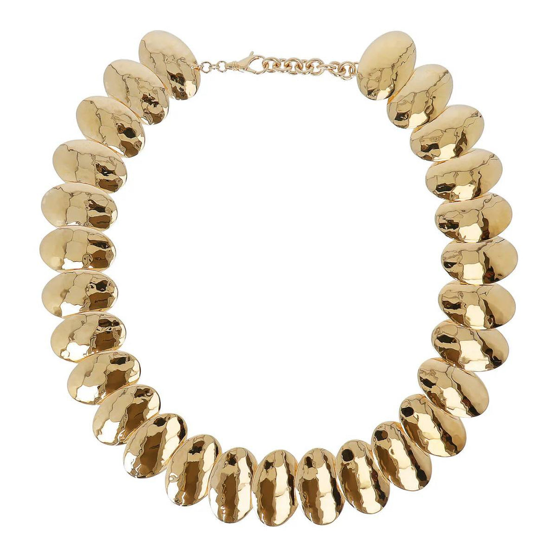 Collana Donna Etrusca Girocollo Catena Elementi Ovali Martellati WSET00321.YG