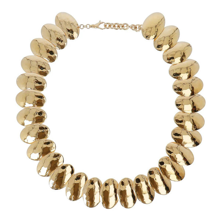 Collana Donna Etrusca Girocollo Catena Elementi Ovali Martellati WSET00321.YG