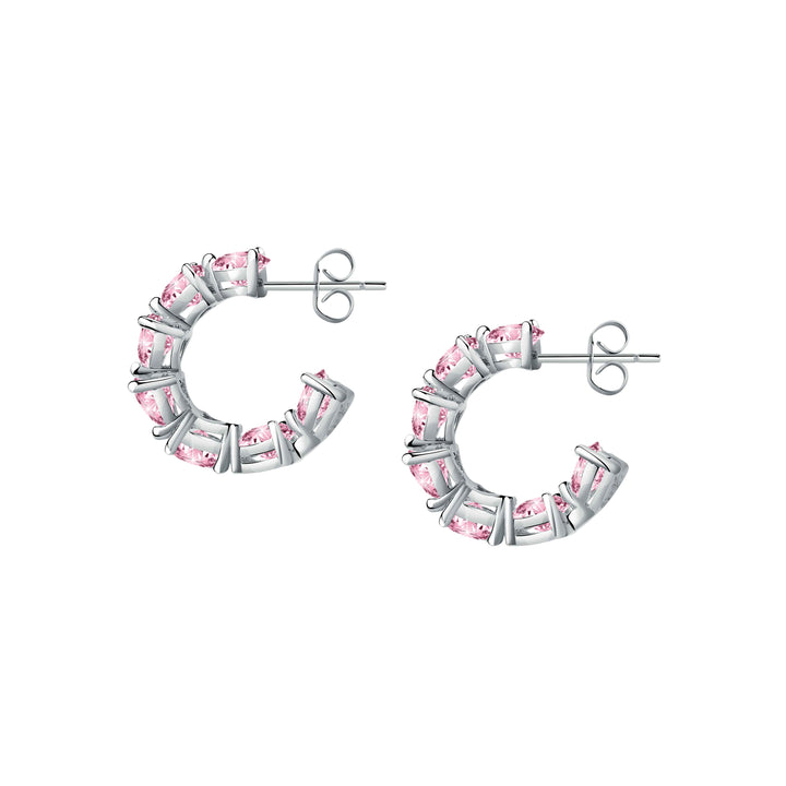 Orecchini Donna Chiara Ferragni Acciaio Zircone Rosa a forma di cuore