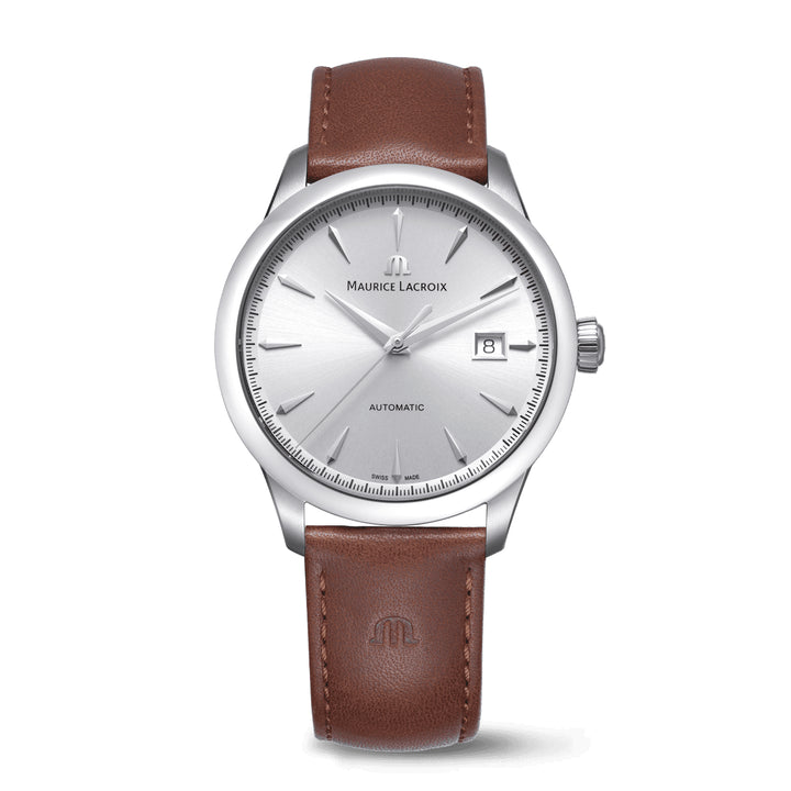 Orologio Uomo Maurice Lacroix 1975 Acciaio Pelle Marrone 756008-SS001-130-3