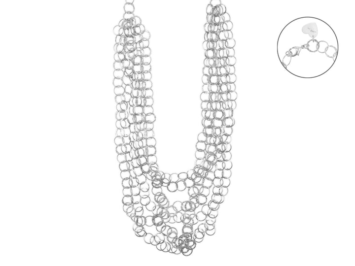 Collana Donna 4US Cesare Paciotti Acciaio multifilo ad anelli 4UCL7317W