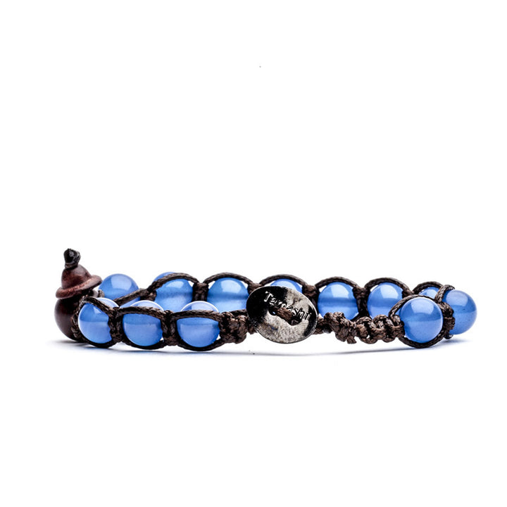 Bracciale Uomo Tamashii Tibetano Biglie  agata blu  BHS900-18