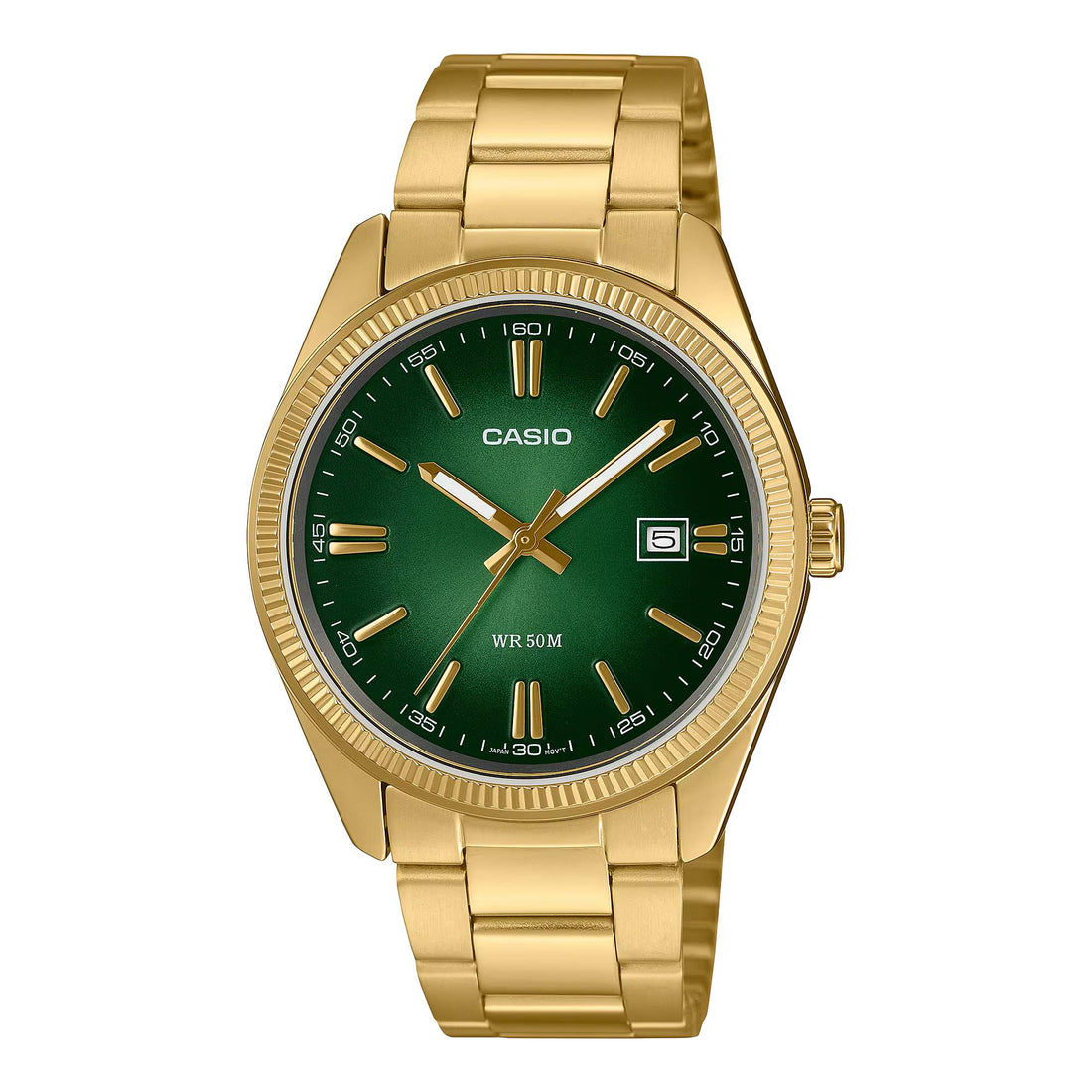 Orologio Unisex Casio Acciaio Dorato Verde Cangiante Quarzo MTP-1302PGC-3AVEF