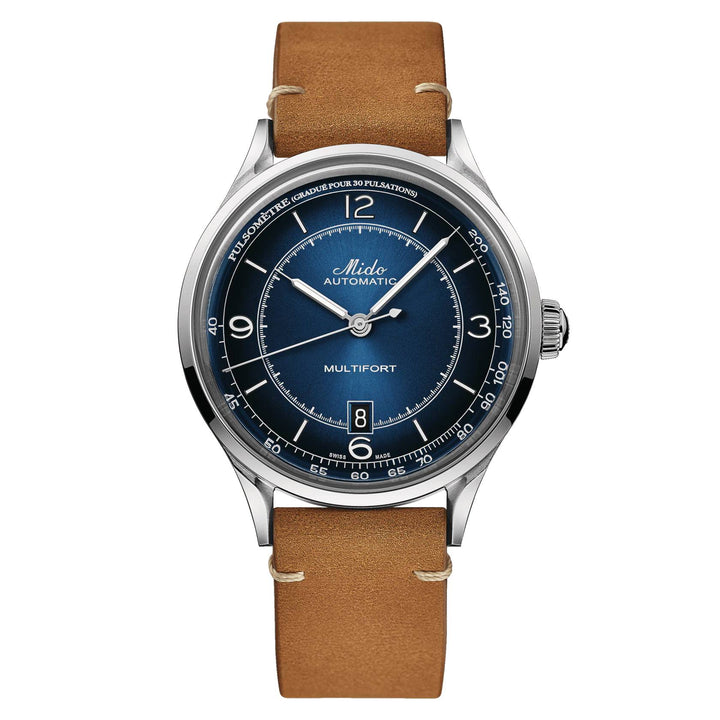 Orologio Uomo Mido Automatico Blu Pelle Data M0404071604000