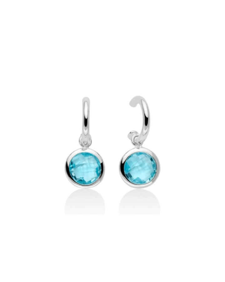 Orecchini Donna Miluna Argento 925 e topazio azzurro rotondo  ERD2567