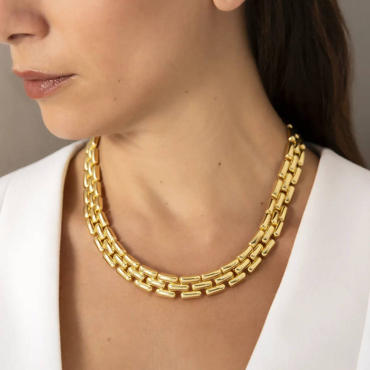 Girocollo Catena Pantera Superficie Liscia in lega placcata oro giallo 18kt  WSET00375.YG