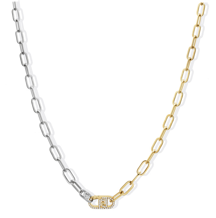 Collana Donna Liu Jo Acciaio Dorato Catena Zirconi Bianchi LJ2808