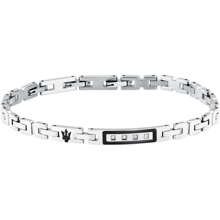 Bracciale Uomo Maserati Acciaio Bicolore Targhetta Centrale Con zirconi JM125ATY21